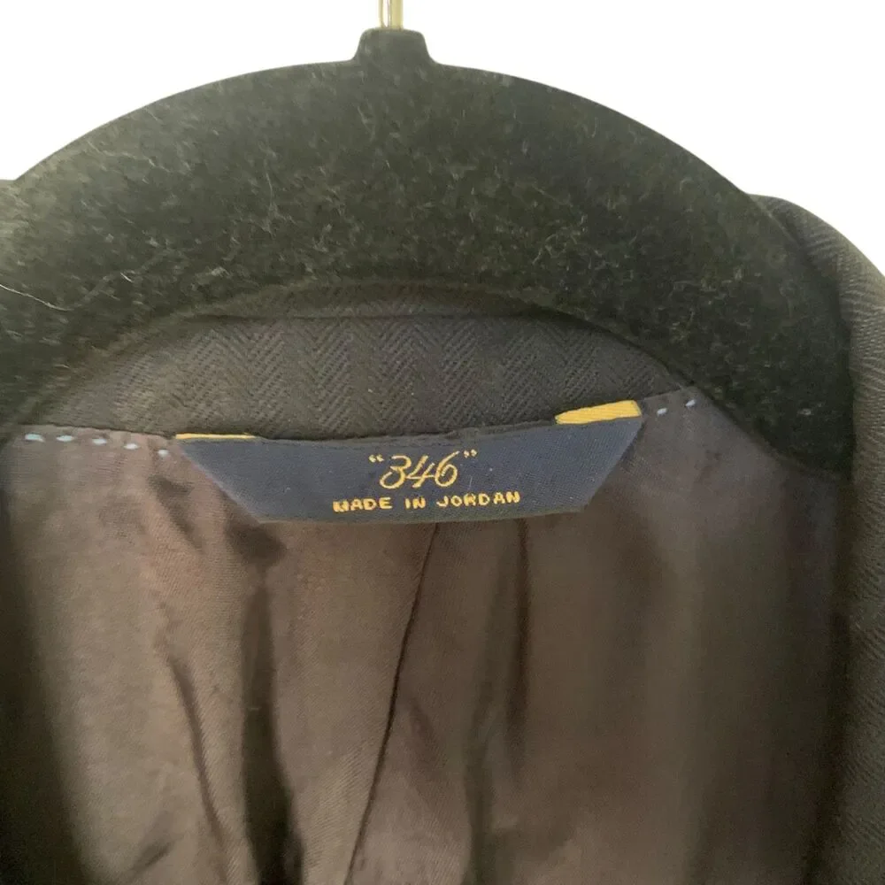Brooks Brothers 346 Mens Black Wool 2 Button Blazer 45R Preppy Office Formal
